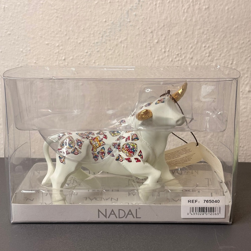 Nadal Bull Figurine Unisex OS White New Mosaic Gaudi Style Gold Horns 765040